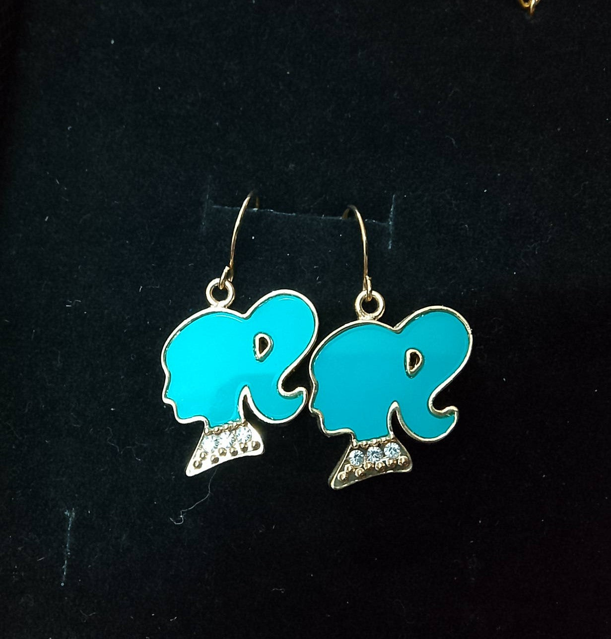 Turquoise Barbie Silhouette Earrings – Trendy Glam Collection