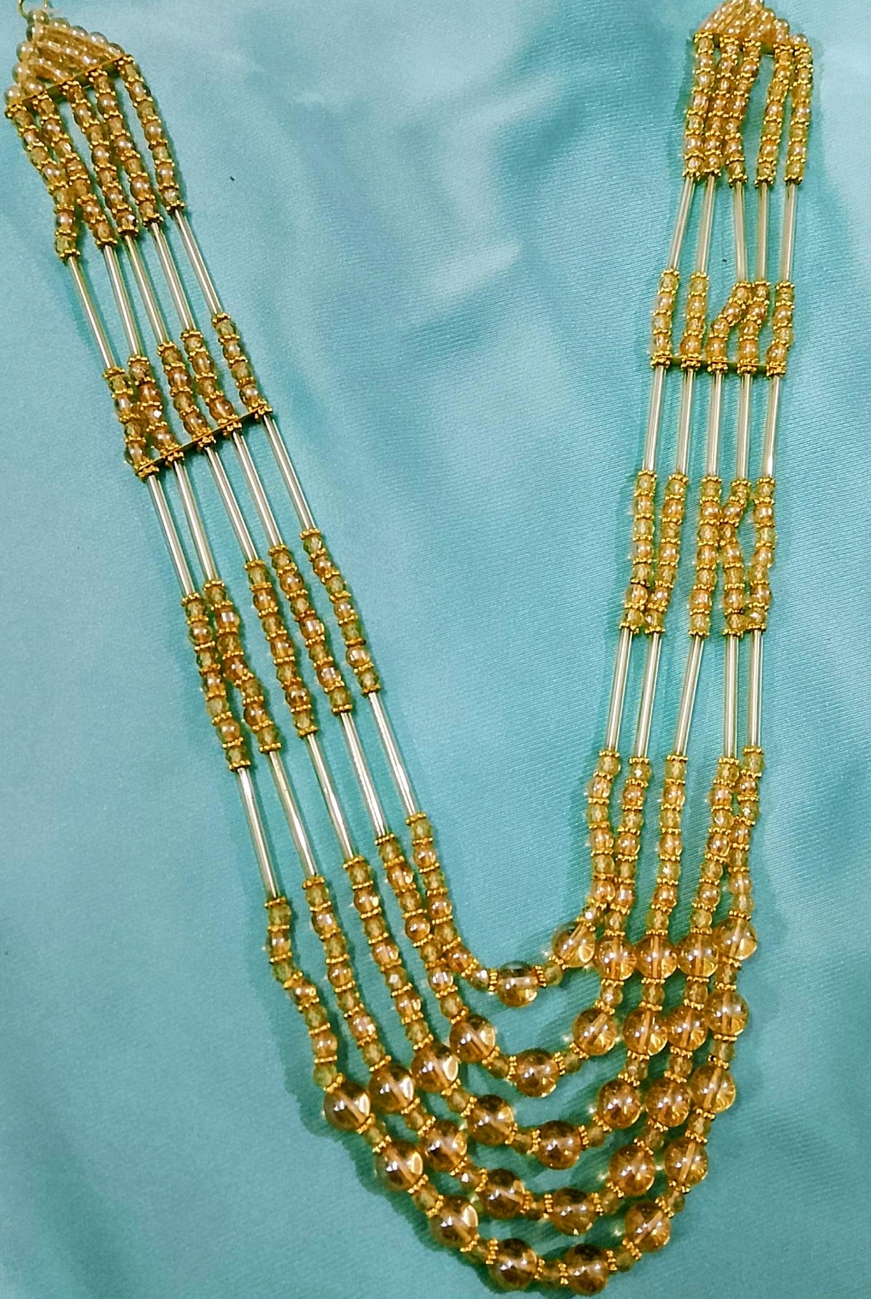 Golden Grace Multi-Layer Beaded Necklace β Wedding Party Wear