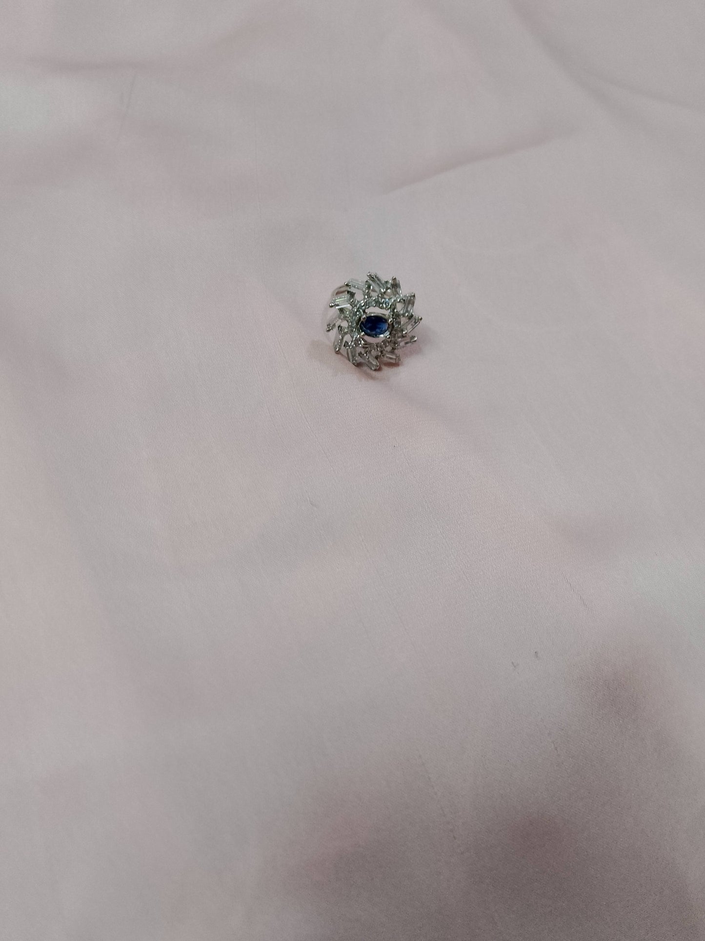 Royal Blue Crystal Statement Ring