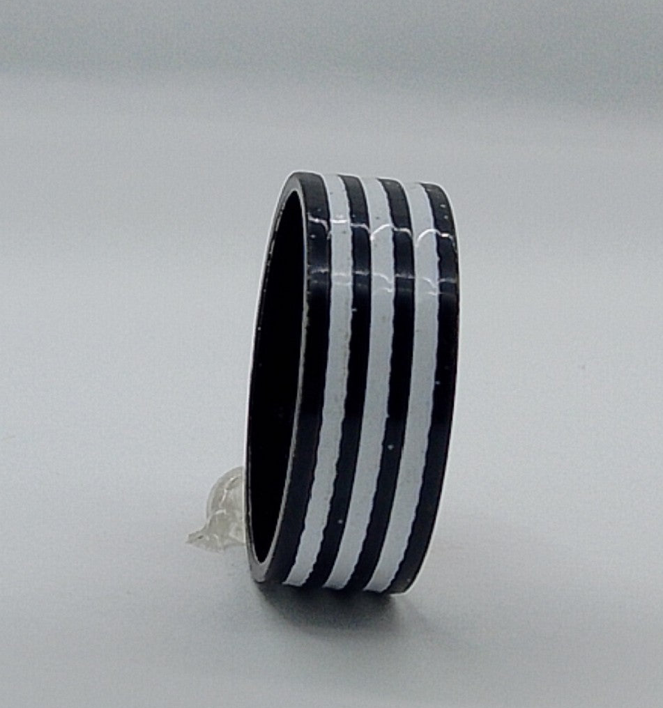 Mono Stripe Statement Ring