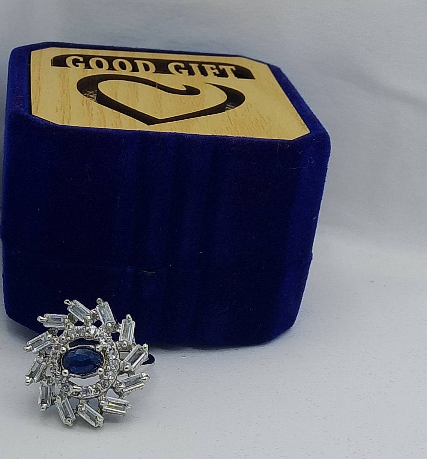 Royal Blue Crystal Statement Ring