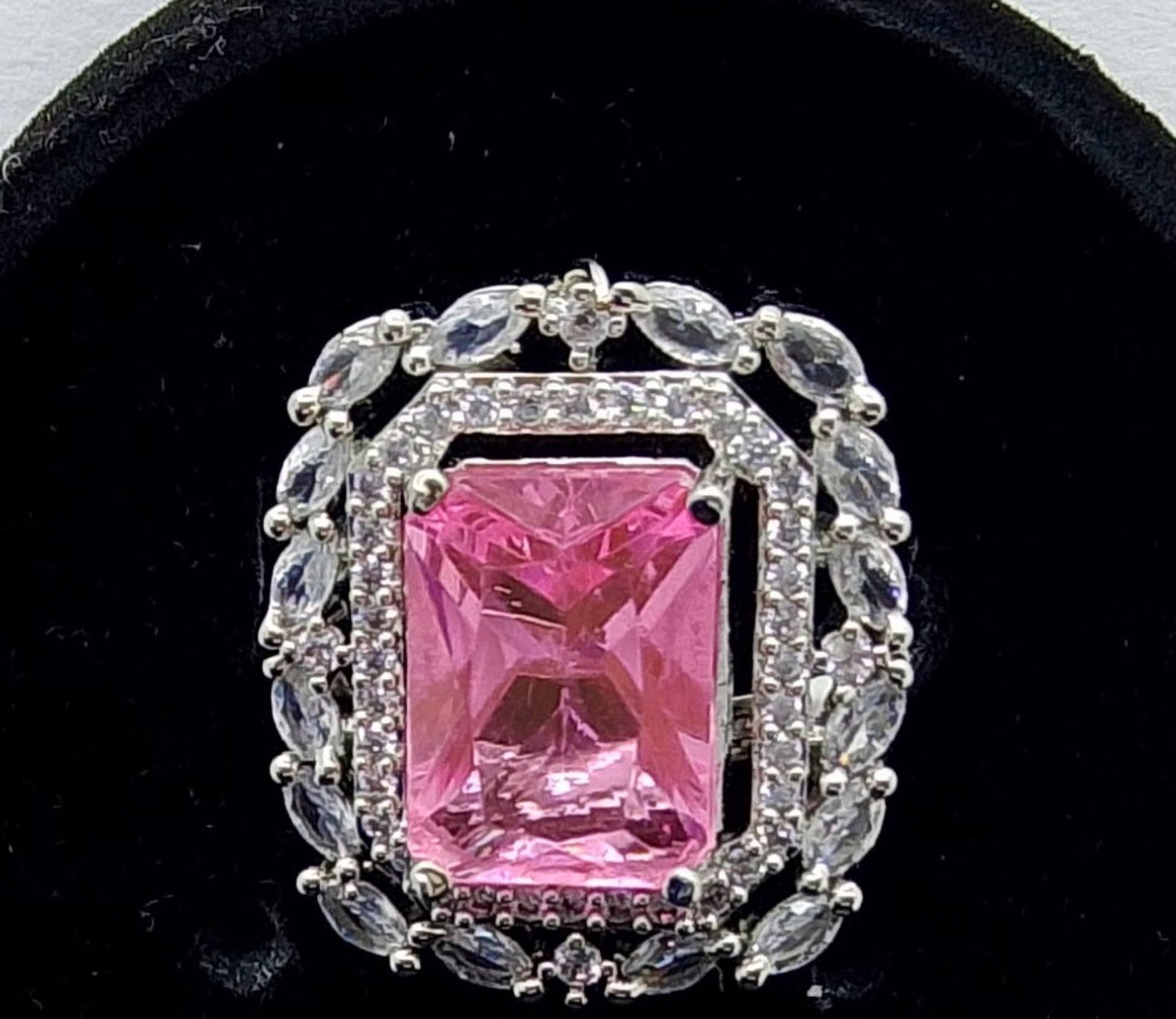 Princess Cut Sparkling Statement Ring