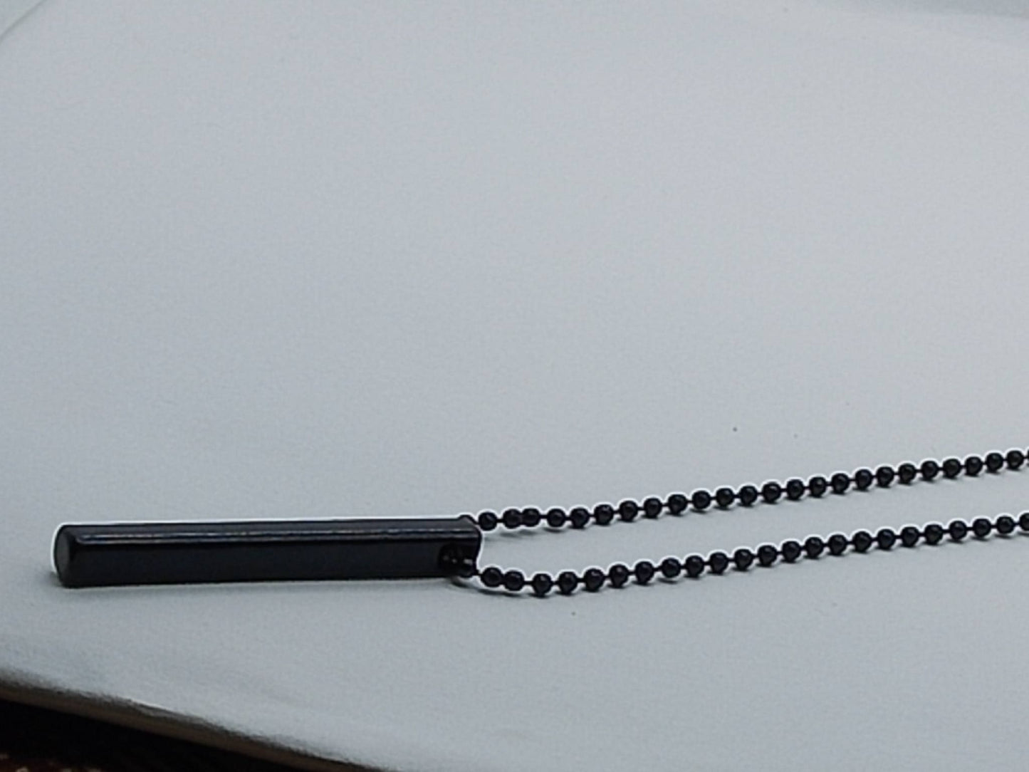 Black Minimalist Bar Pendant Necklace
