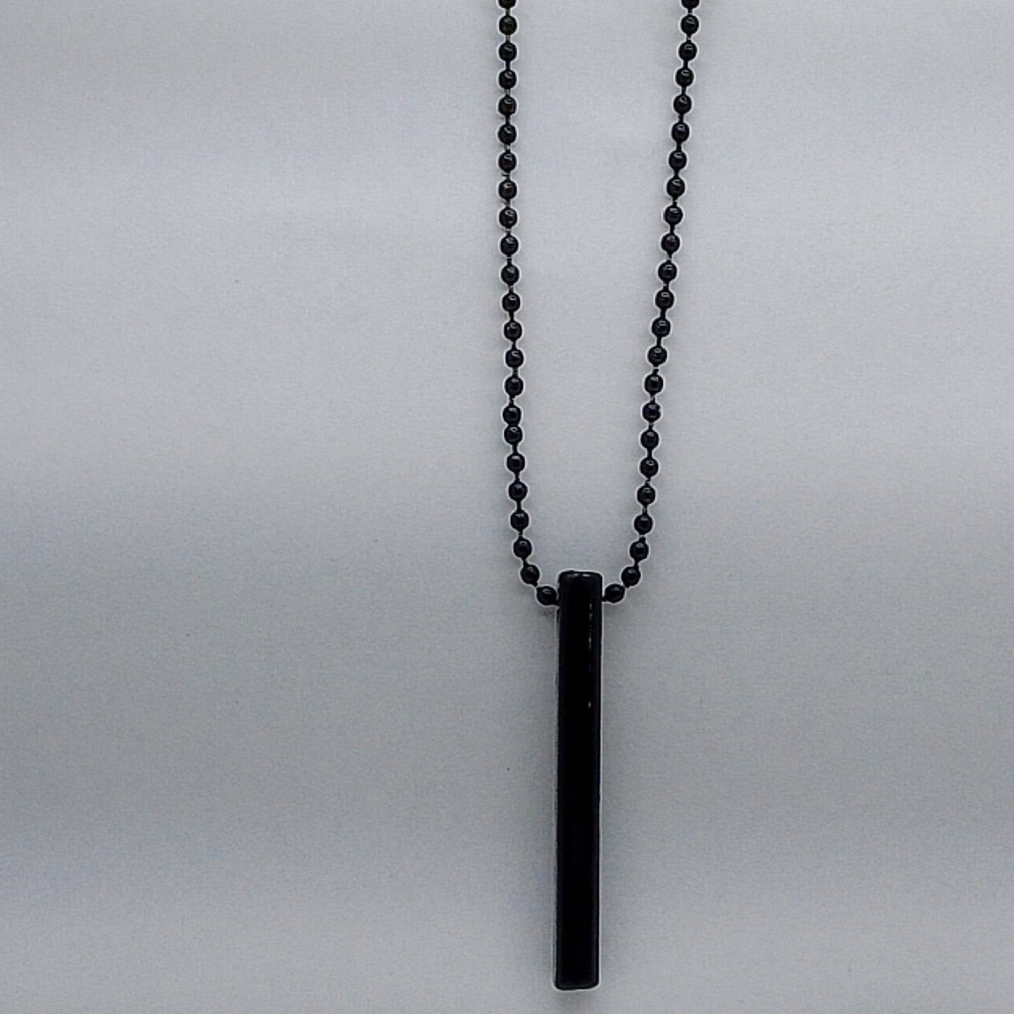 Black Minimalist Bar Pendant Necklace