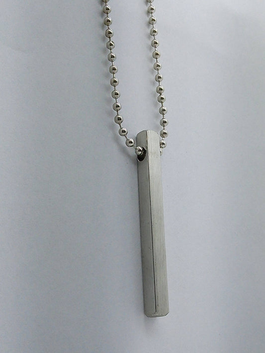 Silver Minimalist Bar Pendant Necklace