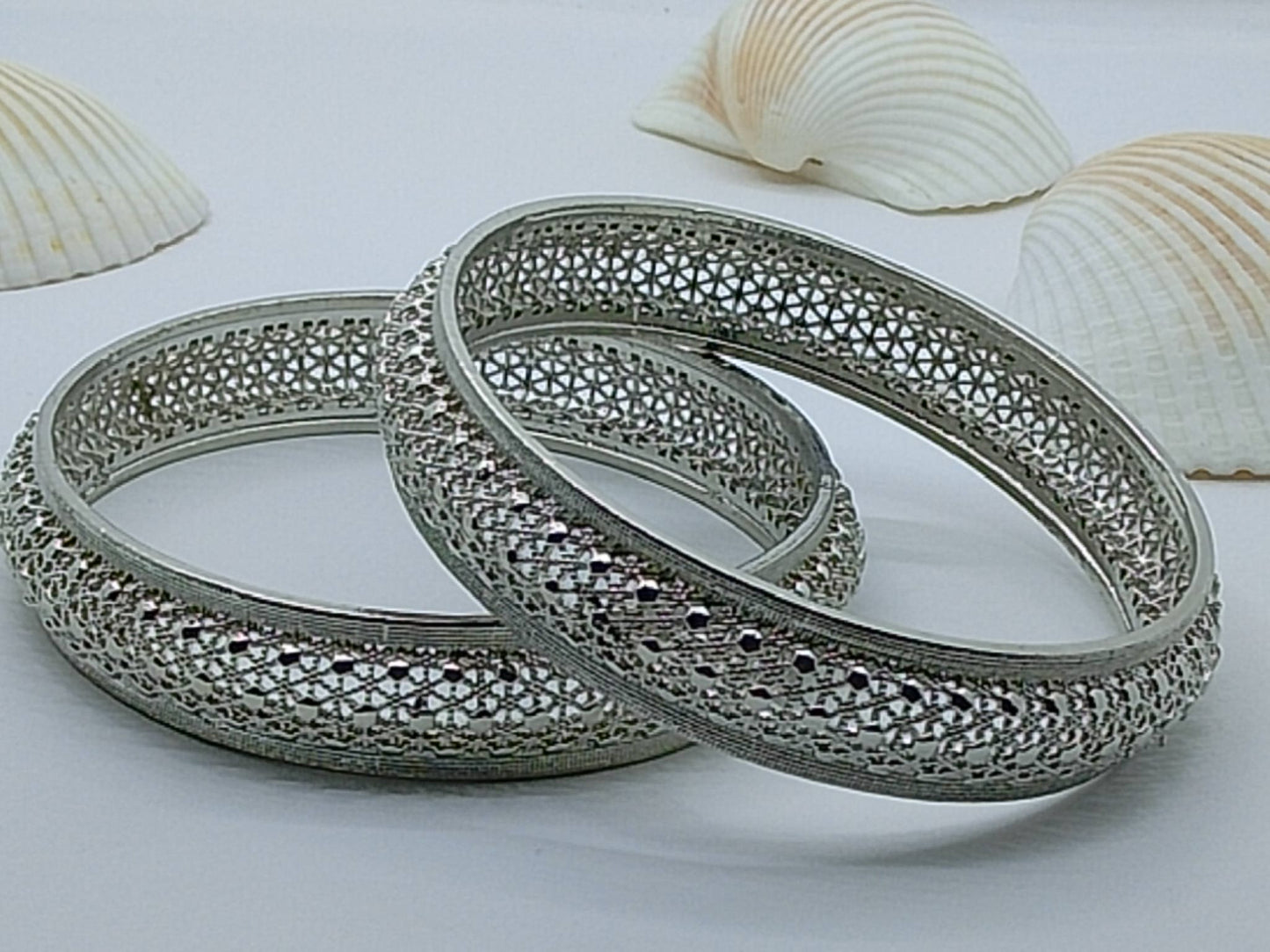 Royal Shine Silver Bangles(Set of 2)