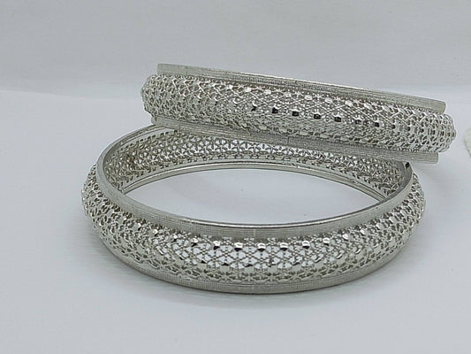 Royal Shine Silver Bangles(Set of 2)