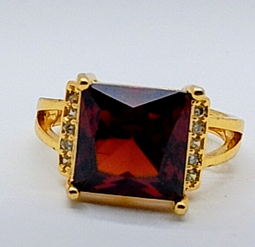 Red Radiance Square-Cut Ring