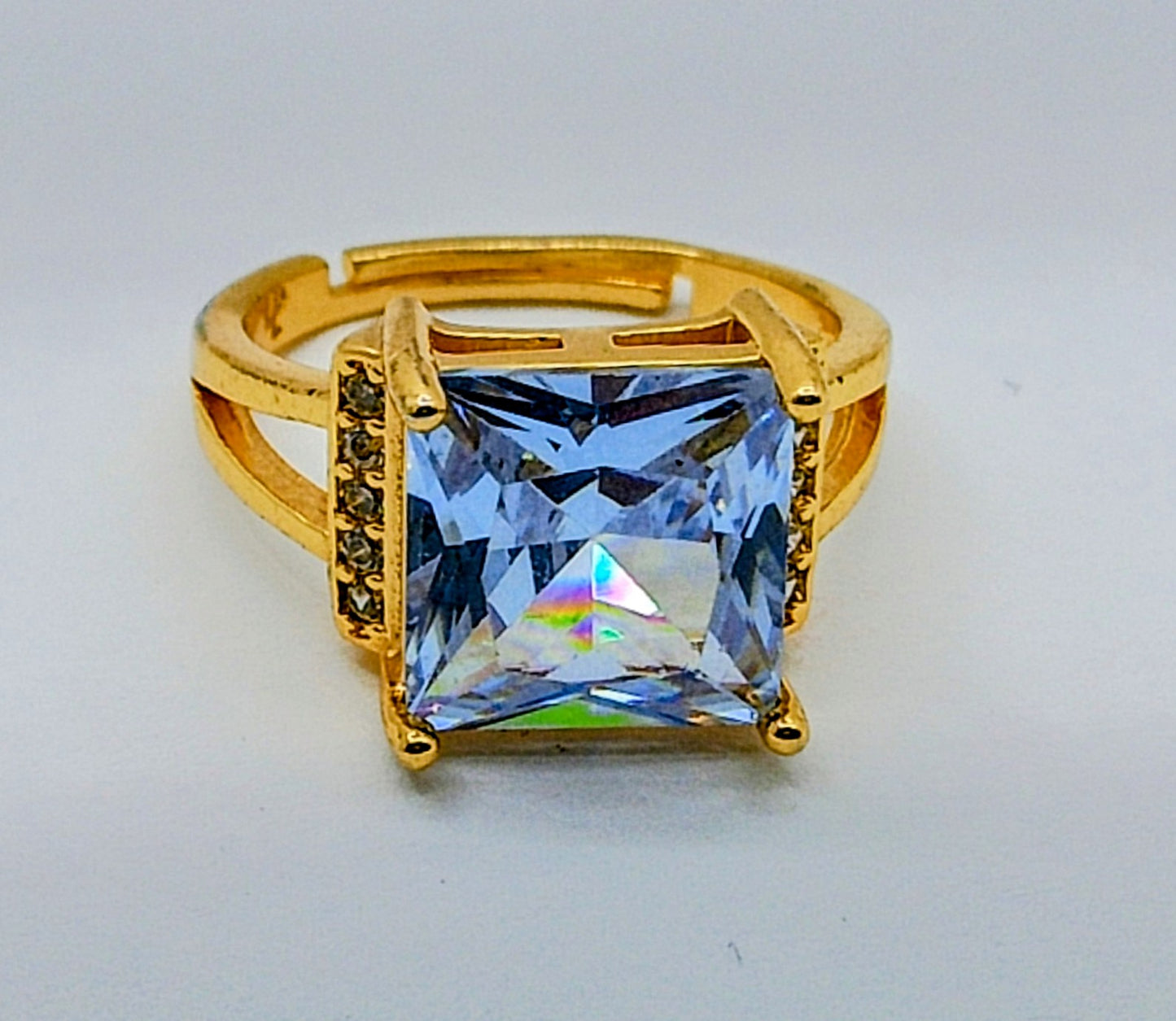 Blue Radiance Square-Cut Ring