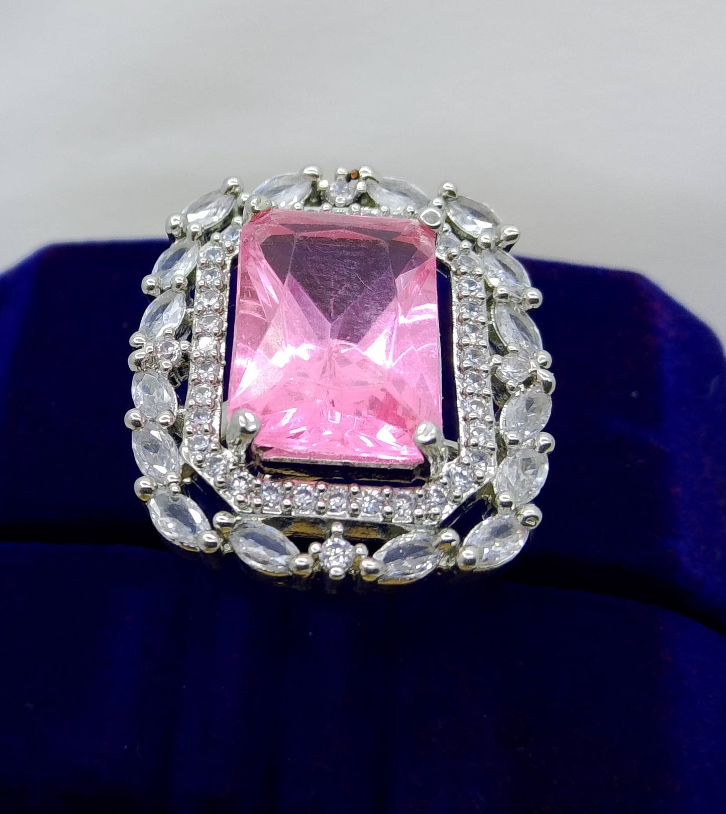 Princess Cut Sparkling Statement Ring