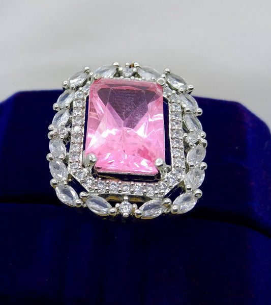 Princess Cut Sparkling Statement Ring