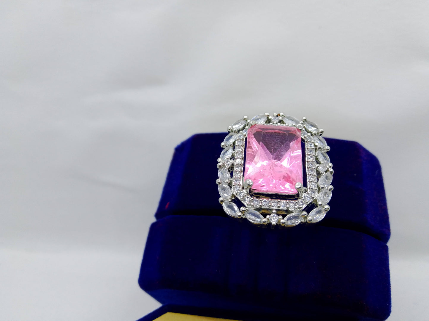 Princess Cut Sparkling Statement Ring