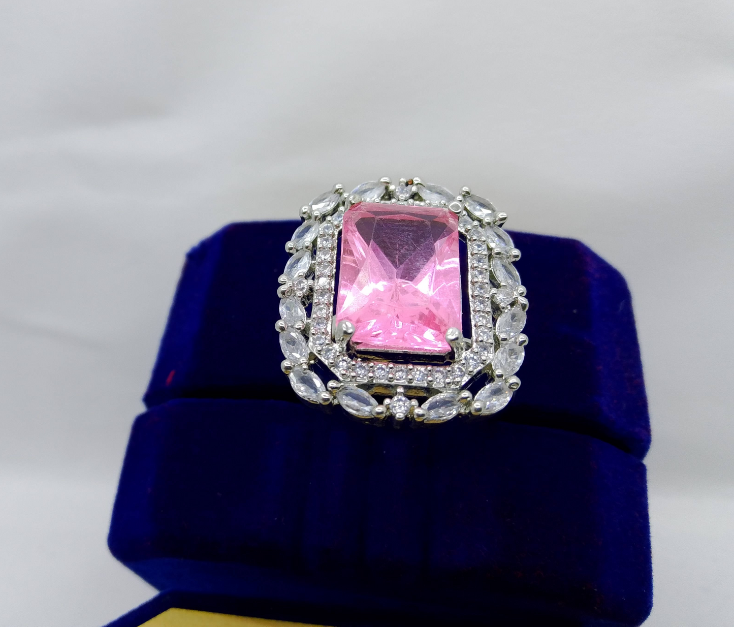 Princess Cut Sparkling Statement Ring