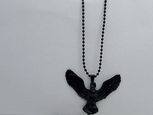 Black Winged Cobra Pendant Necklace