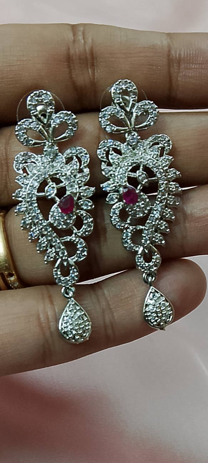 Royal Rose Drop Zircon Earrings