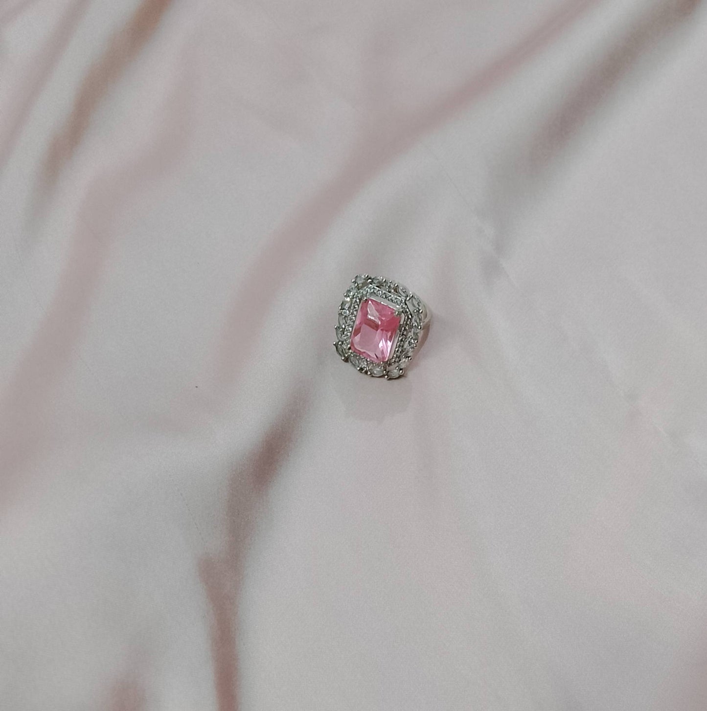 Princess Cut Sparkling Statement Ring
